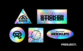 Free 5 Holographic Rainbow Foil Sticker Mockups Psd File In 2020 Rainbow Foils Free Graphic Design Mockup
