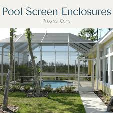 A pool screen enclosure costs $5 to $15 per square foot or between $4,000 and $14,000 on average. Benefits And Disadvantages Of Swimming Pool Screen Enclosures Dengarden