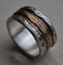 Mens Wedding Band Rustic Fine Silver Copper And Brass Or 14k Etsy Rings For Men Wedding Men Mens Wedding Bands