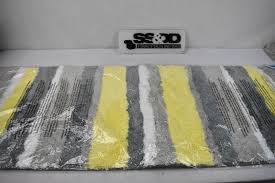 Long Bathroom Rug 60 X 21 Yellow Gray White Stripes Microfiber New Estatesales Org