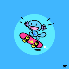 Wooper skateboarding