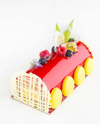 Raspberry And Passionfruit Buche De Noel Holiday Cakes Sweet Cakes Baking And Pastry