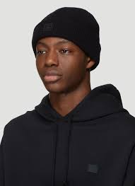 Made from start to finish in portland oregon, each knit cap features a hand embossed leather tab with the kiriko indigo flower. Acne Studios Unisex Kansy Knit Hat In Black Ln Cc
