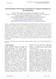 See the latest mlb team news, highlights, analysis, schedules, stats, scores and fantasy updates. Pdf Team Formation And Selection Of Strategies For Computer Simulations Of Baseball Gaming