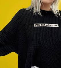 Jumper Stickers Men Are Monsters Removable Clothing Clothes Sweatshirts Hoodie Statement Tees
