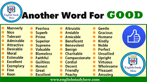 Another Word For Good Another Word For Good English Study English Vocabulary Words