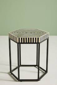 Hexagonal Inlay Side Table Bone Inlay Furniture Furniture Layout Living Room Furniture Layout