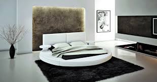 A futuristic bedroom in a contemporary apartments. Atlas Modern White Round Bed