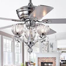 52 Babineaux 5 Blade Crystal Ceiling Fan With Remote Control And Light Kit Included Ceiling Fan Chandelier Ceiling Lights Chrome Ceiling Fan