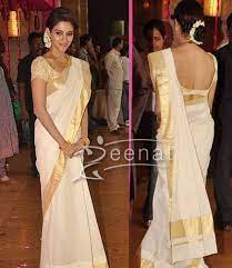 Latest Fashion Trends And Beauty Tips For Girls Kerala Saree Indian Sari Dress Set Saree