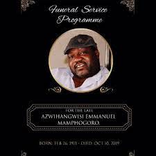 #riptshepotshola — 702 (@radio702) july 15, 2021. The Memorial And Funeral Service Of Maduvha Madima Page