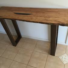 Birdseye Stringy Bark Timber Hall Table With Natural Edge Timber Table Hall Table Timber Furniture