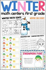 Winter Math Centers First Grade Winter Math Centers Winter Math Math Centers