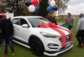 He born on the 22nd of july 1993. Hyundai Present Mamelodi Sundowns Attacker Percy Tau With A New Car