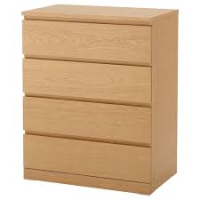 The silver finish drawer pulls complement the decorative feet and moulding on the drawer fronts and dresser corners to. Malm Oak Veneer Chest Of 4 Drawers 80x100 Cm Ikea