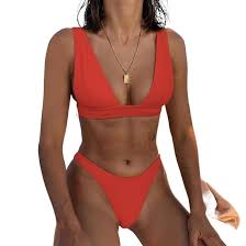 Bikini Set Swimwear Women Bikini Top for Big Boobs Swimsuits Beach Style  Bikinis Set (Color : 1005-Orange Red, Size : Small) : Amazon.co.uk: Fashion