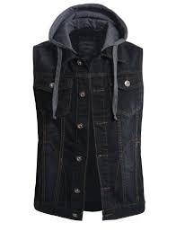 Ollin1 Mens Casual Denim Vest Jacket With Detachable Hoodie Ollin1 Http Www Amazon Com Dp B00ozagw0i Ref Cm Sw R Pi Mens Fashion Edgy Denim Vest Casual Denim