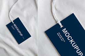Clothes Label Tag Blank White Mockup Cloth Background Blank Clothes Branding Template Label Tag Labels