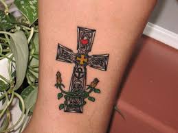 Maybe you would like to learn more about one of these? Coloured Cross With Flowers Tattoo Tattooimages Biz