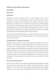 Pdf Parental Involvement In Education