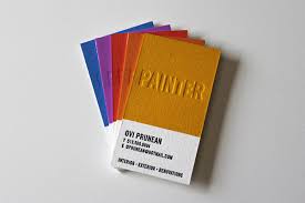 Everyone's expecting the rectangle, but you can do interesting things with printers these days. Painter Business Cards On Behance