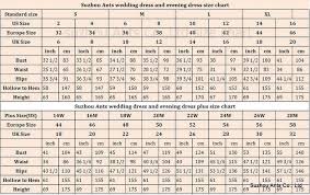 size chart for wedding dresses wedding dresses