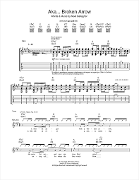 Noel Gallaghers High Flying Birds Aka Broken Arrow Sheet Music Notes Chords Download Printable Guitar Tab Sku 116086