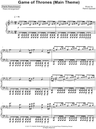 Download piano notes for popular songs in pdf. Patrik Pietschmann Game Of Thrones Main Theme Sheet Music Piano Solo In C Minor Download Print Sku Mn0178529