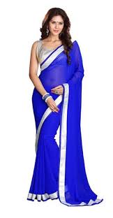 These are one of the traditional these threads are interwoven with golden or silver zari to create an extravagant handcrafted saree. Women Saree Blue Colour Saree With Silver Border Manufacturer From Surat
