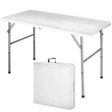 Portable Aluminum Folding Table 4 Ft Indoor Outdoor Camp Party Banquet Surface Costway Camping Table Outdoor Picnic Tables Folding Table
