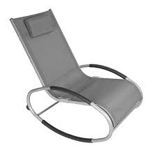 Woltu Heavy Duty Sun Lounger Grey Garden Outdoor Reclining Deck Chair Zero Gravity Chair Patio Recliner For Zero Gravity Chair Patio Outdoor Chairs Deck Chairs