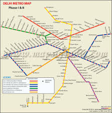 Delhi Metro Phase 1 And 2 Map
