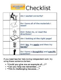 Self Monitoring Checklist Worksheets Teaching Resources Tpt