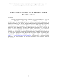 3 juegos inventados con 5 reglas cada uno:fichas numéricos : Pdf Inventamos Un Juego Deportivo De Forma Cooperativa