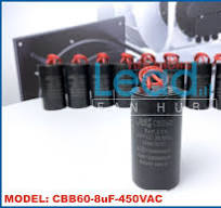Tụ điện CBB60 8uF, 450VAC Dây cắm - Quạt Công Nghiệp Chính ...