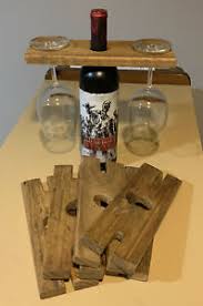 Made in india of sustainable shisham wood. Handmade Wooden Wine And Glass Holder Ebay