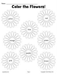 Printable Flower Color Words Worksheet Preschool Colors Color Words Kindergarten Free Preschool Printables