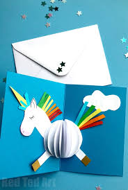 Fancy a simple craft project to make? 3d Unicorn Card Diy Red Ted Art Make Crafting With Kids Easy Fun