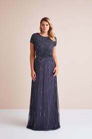 Lacivert Kisa Kollu Dantel Uzun Abiye Elbise En Sik Buyuk Beden Abiye Modellerini Oleg Cassini Koleksiyonunda Kesfedin Plussiz The Dress Elbise Resmi Elbise