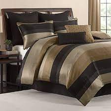 Get 5% in rewards with club o! King Size Comforter Set Black Gold Tan Satin Finish 8 Piece Bedroom Bedding New Gold Schlafzimmer Luxusschlafzimmer Luxusbettwasche