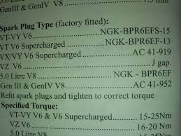 ngk spark plug gap just commodores