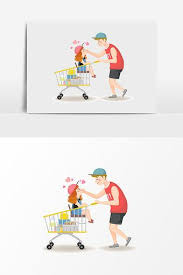 Hand Drawn Cartoon Father And Daughter Shopping In Supermarket Elements Png Images Ai Free Download Pikbest How To Draw Hands Cartoon Rose Cartoon