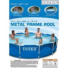 Intex 12 X 30 Metal Frame Set Swimming Pool W 530 Gph Pump Filters 28211eh Intex Swimming Pools Frame Set
