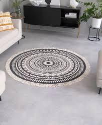 .runder teppich aus polyester teppich,runde teppich,gedruckt teppich,teppich matte from 1. Runder Teppich Benji Mit Fransen Flachgewebt Westwingnow