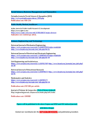Register now to let pertanika journal of social science and humanities know you want to review for them. Scopus Indexed Journals List