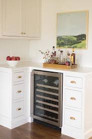 Classic Shaker Kitchen Cabinets With Nice Built In Wine Cooler Storage Fridge And Brasse Hard New Kitchen Inspiration New Kitchen Cabinets Built In Wine Cooler