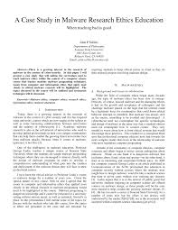 Pdf A Case Study In Malware Research Ethics Education When Teaching Bad Is Good