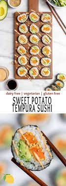 Vegetarian Sweet Potato Roll Sushi Recipe Vegetarian Sushi Recipes Sushi Recipes Homemade Sushi Recipes