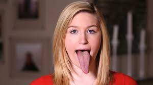 Long tongue woman