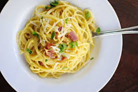 In this spaghetti carbonara, hot pasta is tossed in a parmesan egg mixture and then topped with crispy pieces of bacon and more grated cheese! Simple Spaghetti Carbonara Tasty Kitchen A Happy Recipe Community